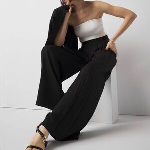 White House Black Market Petite Pleated Ultra-Wide Leg Pant Size SP